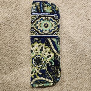 Vera Bradley Straighten Up & Curl Blue and Teal Floral Hair Iron Travel Case